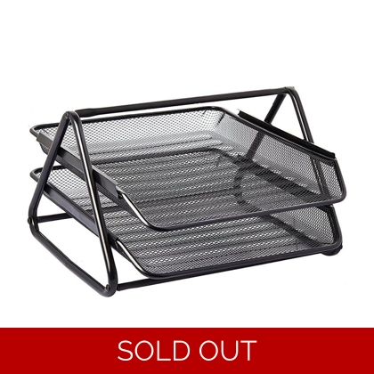 Document Tray 2tier Wiremesh Black